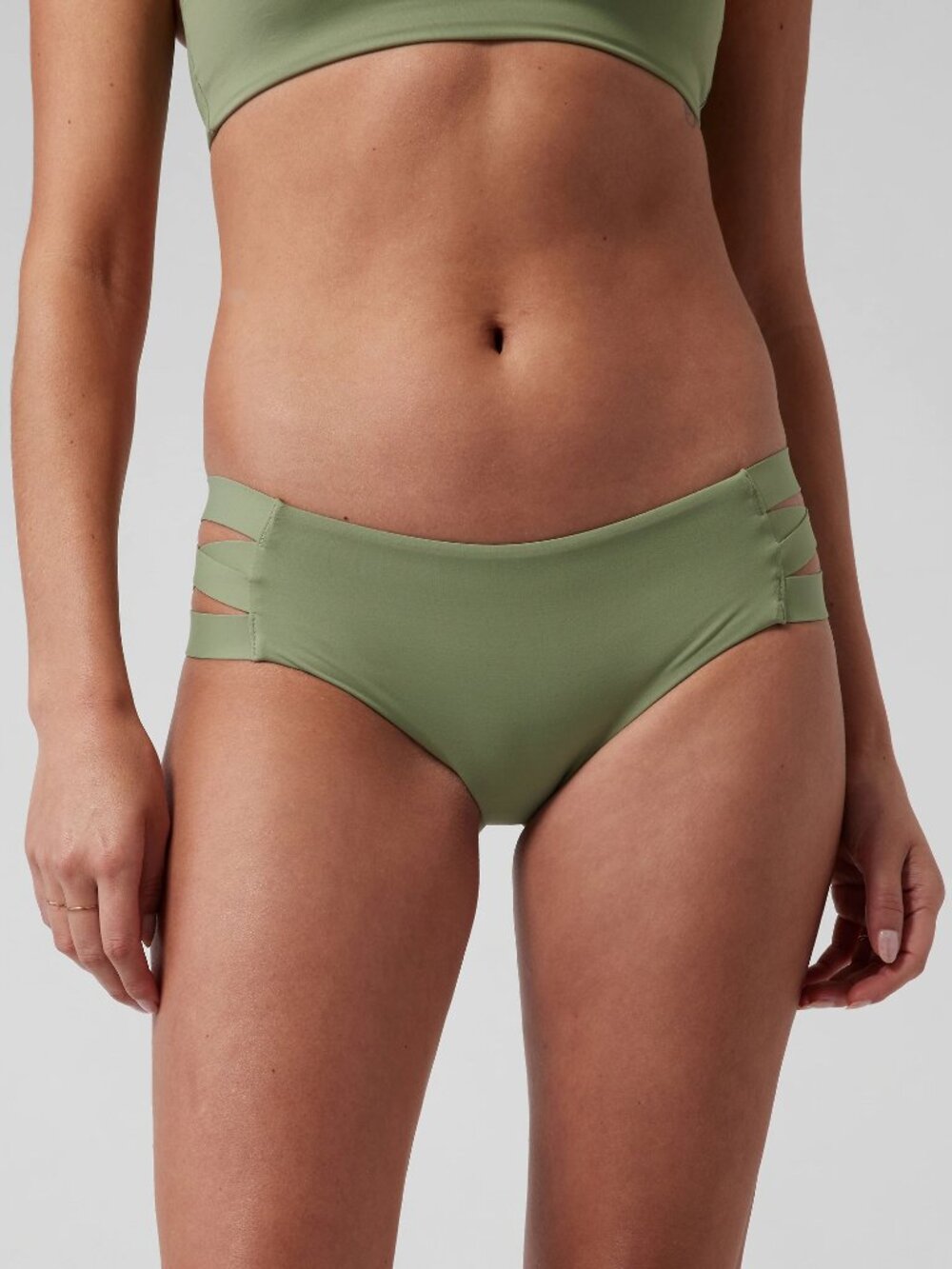 Athleta Eucalyptus Olive Palm Swim Boyshort Size XS